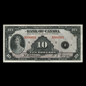 Canada, Banque du Canada, 10 dollars : 1935