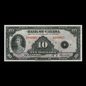 Canada, Banque du Canada, 10 dollars : 1935