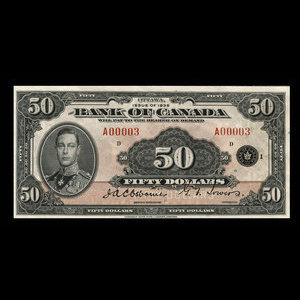 Canada, Banque du Canada, 50 dollars : 1935