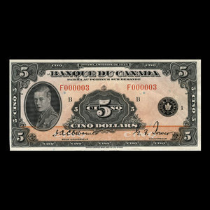 Canada, Banque du Canada, 5 dollars : 1935