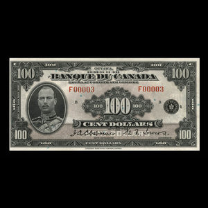 Canada, Banque du Canada, 100 dollars : 1935