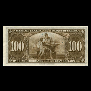 Canada, Banque du Canada, 100 dollars : 2 janvier 1937
