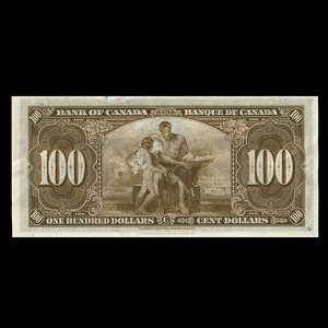 Canada, Banque du Canada, 100 dollars : 2 janvier 1937