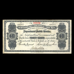 Canada, Terre-Neuve - Département des travaux publics, 40 cents : 1902