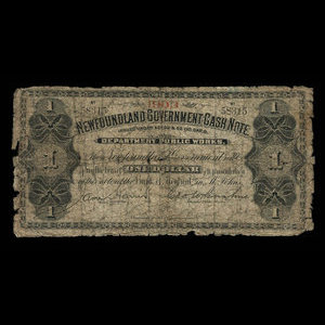 Canada, Terre-Neuve - Département des travaux publics, 1 dollar : 1903