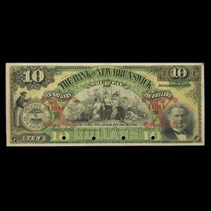 Canada, Bank of New Brunswick, 10 dollars : 25 mars 1892