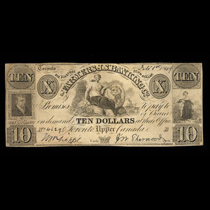 Canada, Farmers J.S. Banking Company, 10 dollars : 1 février 1849