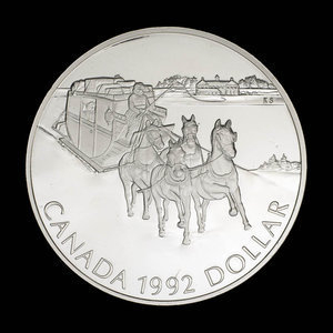 Canada, Élisabeth II, 1 dollar : 1992