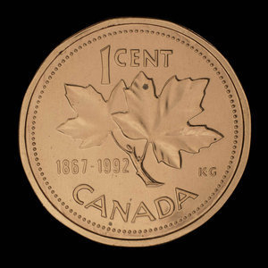 Canada, Élisabeth II, 1 cent : 1992