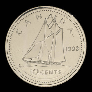 Canada, Élisabeth II, 10 cents : 1993