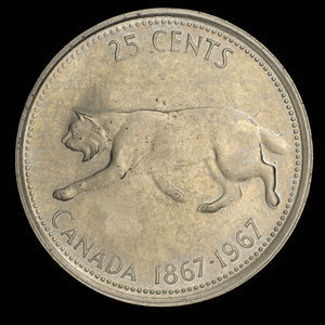 Canada, Élisabeth II, 25 cents : 1967