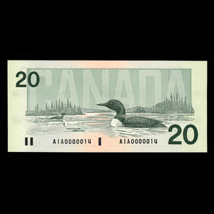 Canada, Banque du Canada, 20 dollars : 1991