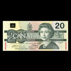 Canada, Banque du Canada, 20 dollars : 1991