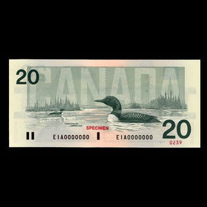 Canada, Banque du Canada, 20 dollars : 1991