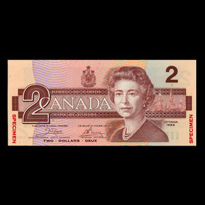 Canada, Banque du Canada, 2 dollars : 1986