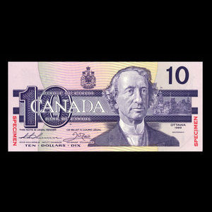 Canada, Banque du Canada, 10 dollars : 1989