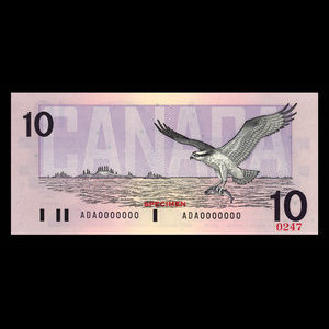 Canada, Banque du Canada, 10 dollars : 1989