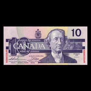 Canada, Banque du Canada, 10 dollars : 1989