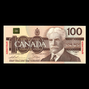 Canada, Banque du Canada, 100 dollars : 1988