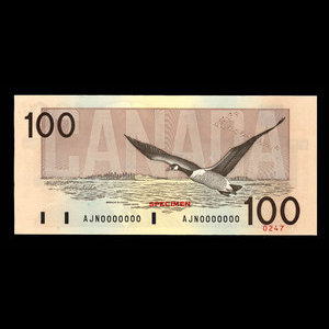 Canada, Banque du Canada, 100 dollars : 1988