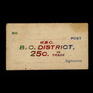 Canada, Compagnie de la Baie d'Hudson, 25 cents : 1927