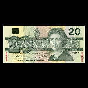 Canada, Banque du Canada, 20 dollars : 1991