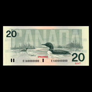 Canada, Banque du Canada, 20 dollars : 1991