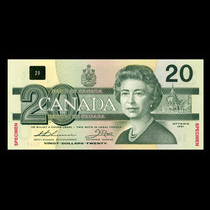 Canada, Banque du Canada, 20 dollars : 1991