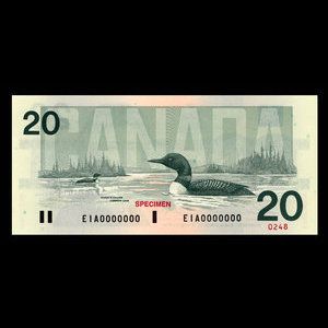 Canada, Banque du Canada, 20 dollars : 1991