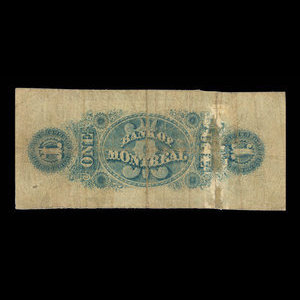 Canada, Banque de Montréal, 1 dollar : 1 août 1856