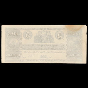 Canada, Bank of British North America, 5 dollars : 1 mars 1854