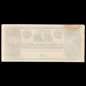 Canada, Bank of British North America, 5 dollars : 1 mars 1854