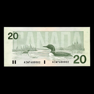 Canada, Banque du Canada, 20 dollars : 1991