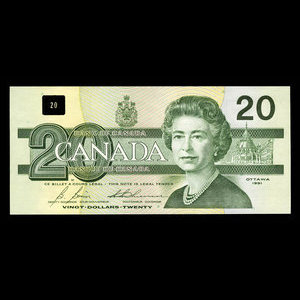 Canada, Banque du Canada, 20 dollars : 1991