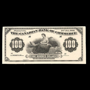 Canada, Canadian Bank of Commerce, 100 dollars : 2 janvier 1906