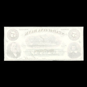Canada, Stadacona Bank, 5 dollars : 2 avril 1874
