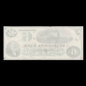 Canada, Stadacona Bank, 6 dollars : 2 avril 1874
