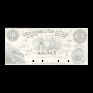 Canada, Bank of Toronto (The), 10 dollars : 3 juillet 1859