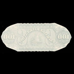 Canada, Exchange Bank of Canada, 100 dollars : 2 janvier 1873