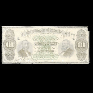 Canada, Exchange Bank of Canada, 10 dollars : 1 novembre 1872