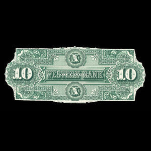 Canada, Western Bank of Canada, 10 dollars : 2 octobre 1882