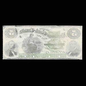 Canada, Exchange Bank of Canada, 5 dollars : 1 octobre 1872