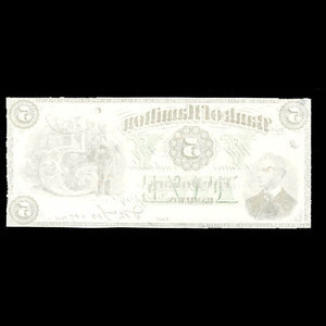 Canada, Bank of Hamilton, 5 dollars : 2 septembre 1872