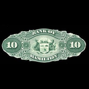 Canada, Bank of Hamilton, 10 dollars : 2 septembre 1872