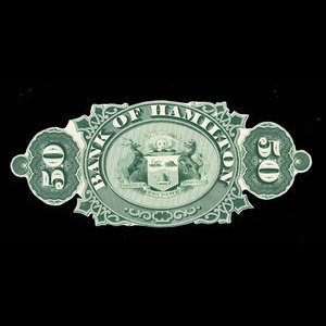 Canada, Bank of Hamilton, 50 dollars : 2 janvier 1872