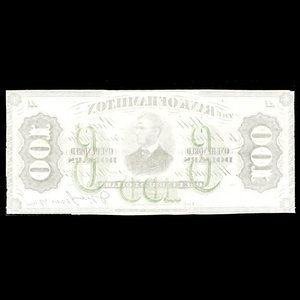 Canada, Bank of Hamilton, 100 dollars : 2 janvier 1873