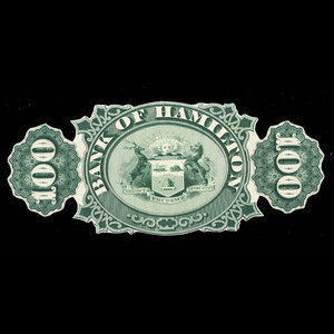 Canada, Bank of Hamilton, 100 dollars : 2 janvier 1873