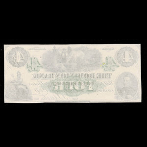 Canada, Dominion Bank, 4 dollars : 1 février 1871