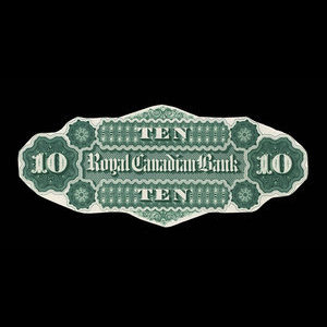 Canada, Royal Canadian Bank, 10 dollars : 1 juillet 1872