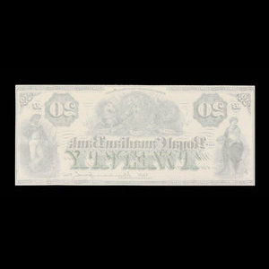 Canada, Royal Canadian Bank, 20 dollars : 2 octobre 1871